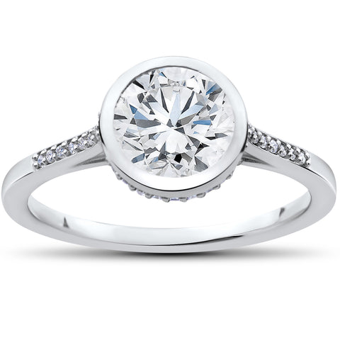 G/VS 1 5/8 ct Lab Grown 100% Diamond Aria Engagement Ring 14k White Gold