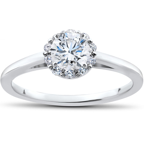 3/4ct Lab Grown Eco Friendly Diamond Madelyn Halo Engagement Ring 14k White Gold