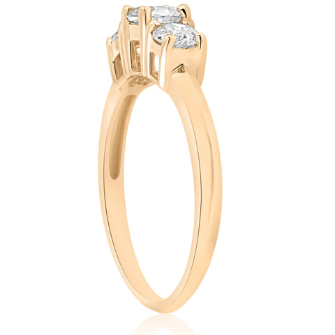 1ct Three Stone Diamond Engagement Solitaire Anniversary Ring 14K Yellow Gold