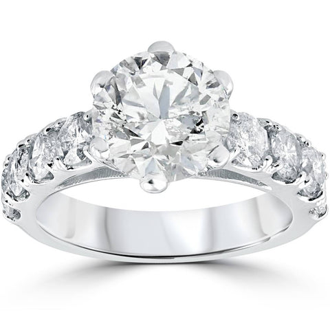 4 1/2 cttw Diamond Engagement Ring 14k White Gold Enhanced