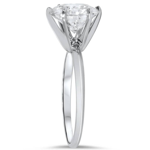 2 1/2ct Round Diamond Solitaire Engagement Ring 14K White Gold