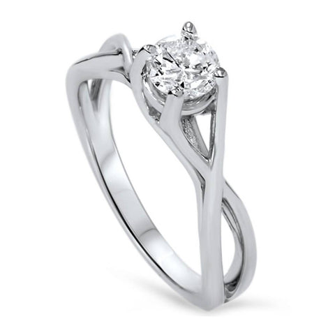 1/2ct Diamond Infinity Solitaire Engagement Ring 14K White Gold