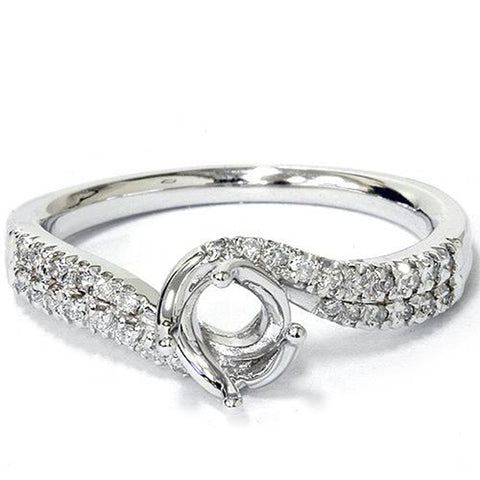 1/5ct Diamond Twist Engagement Ring Setting 14K White Gold