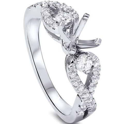 3/8ct Diamond Engagement Ring Setting 14K White Gold