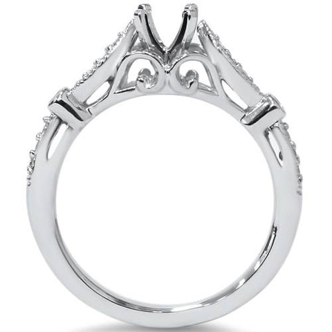 1/10ct Diamond Vintage Engagement Setting Platinum