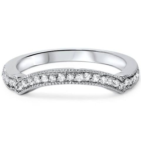 1/6ct Curved Diamond Wedding Band 950 Platinum