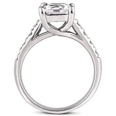 2 1/4ct Princess Cut Diamond Engagement Ring 14K White Gold