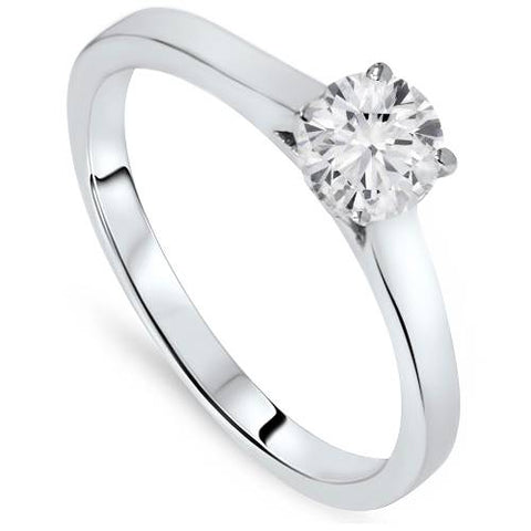 5/8ct Diamond Solitaire Engagement Ring 14K White Gold