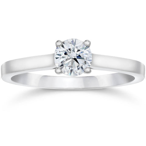 5/8ct Diamond Solitaire Engagement Ring 14K White Gold