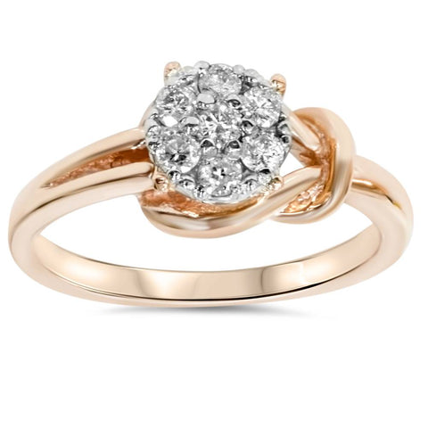 1/4 Ct Diamond Promise Engagement Ring 14K Rose Gold