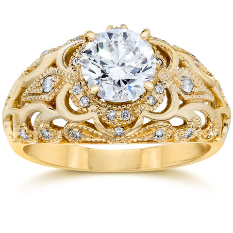 Emery .75Ct Vintage Diamond Antique Engagement 14K Yellow Gold
