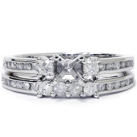 1/2ct Diamond Engagement Wedding Ring Semi Mount 14K White Gold