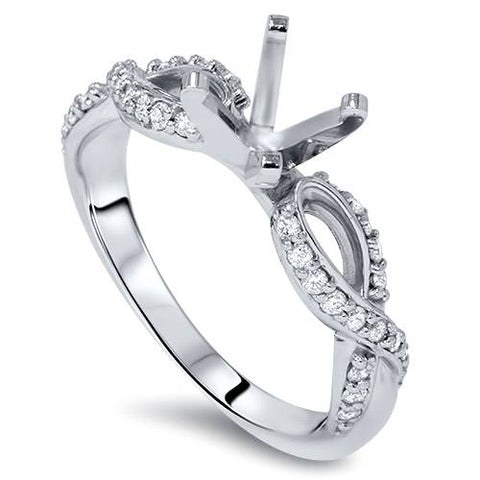 1/3ct Infinity Twist Diamond Engagement Ring Setting 14K White Gold