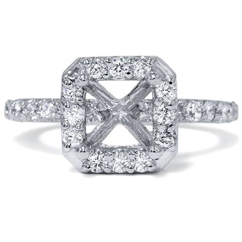 3/8ct Halo Diamond Ring 14K White Gold