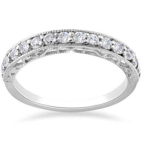 1/2ct Vintage Diamond Wedding Ring 14K White Gold