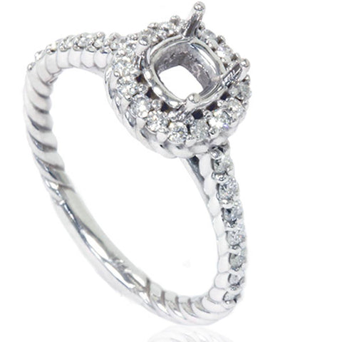 5/8ct Braided Engagement Ring Setting 14K White Gold
