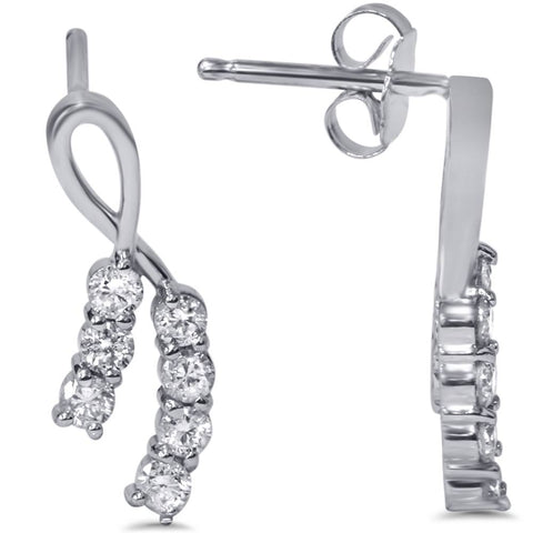 1/2ct Diamond Earrings 14K White Gold