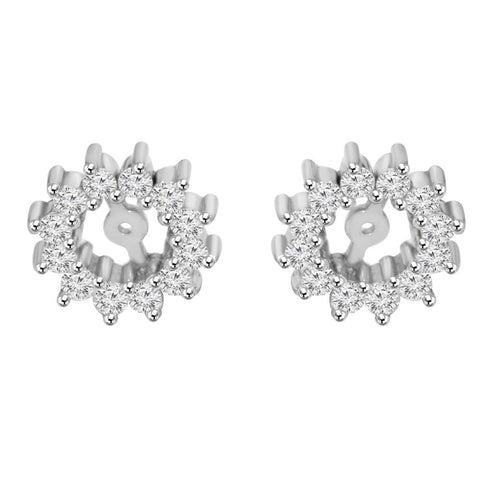 1/2ct Diamond Earrings Jackets 14K White Gold  (5-5.5mm)