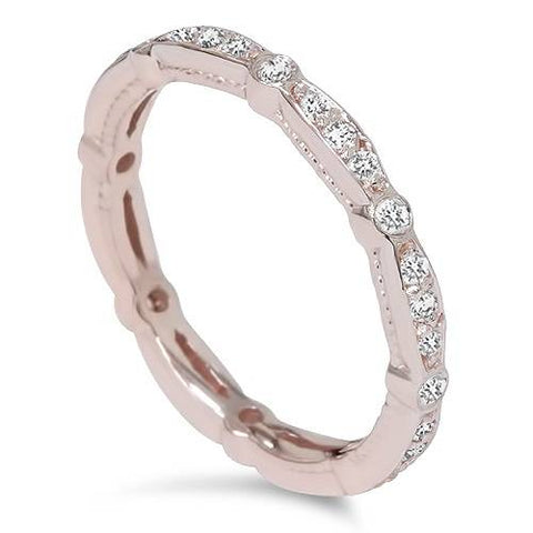 3/8ct Stackable Diamond Eternity Ring 14K Rose Gold