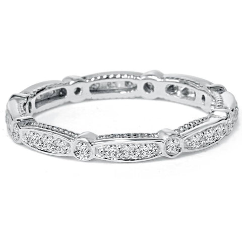 3/8ct Stackable Diamond Eternity Ring 14K White Gold