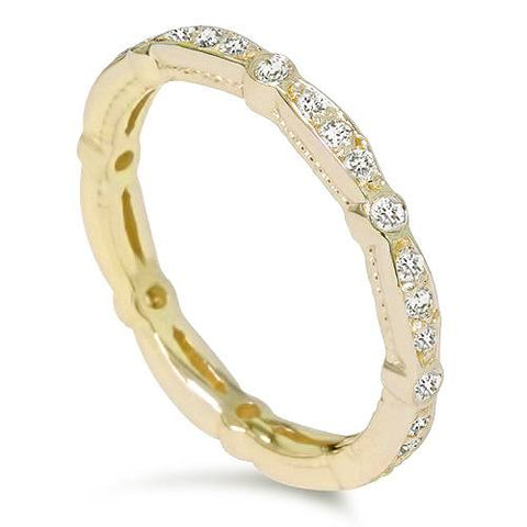 3/8ct Diamond Stackable Wedding Eternity Ring 14K Yellow Gold