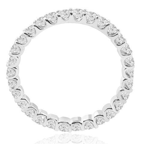 1 1/2 cttw Diamond Eternity U Prong Ring Womens Stackable 14k White Gold Band