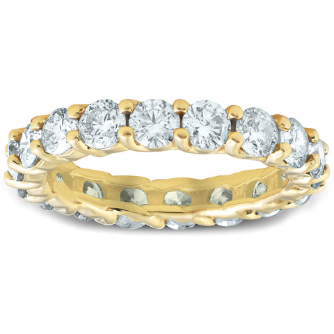 3Ct Diamond U Prong Eternity Ring Wedding Anniversary Band 14k Yellow Gold