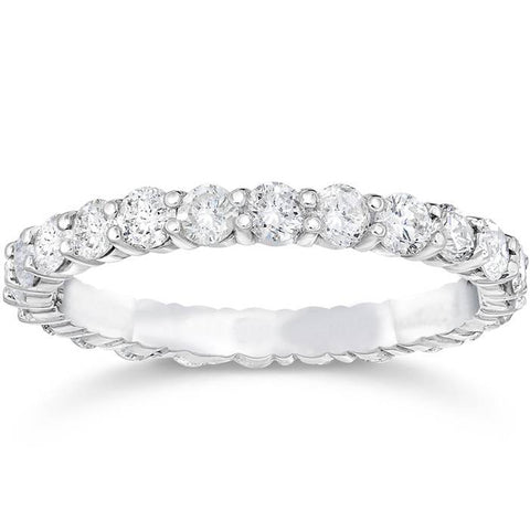 Stackable Diamond Eternity Ring 1 1/2ct Diamond Wedding Ring 14K White Gold