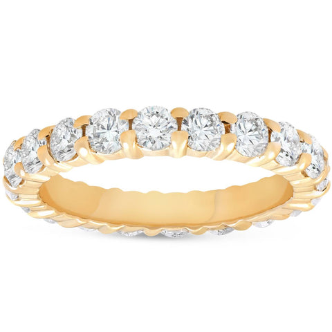 2 ct Diamond Eternity Ring Womens Wedding Band 14K Yellow Gold