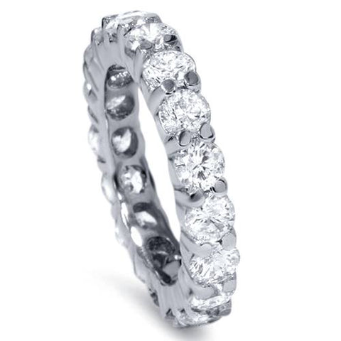 3ct Diamond Eternity Wedding Ring 14K White Gold Stackable Womens Band