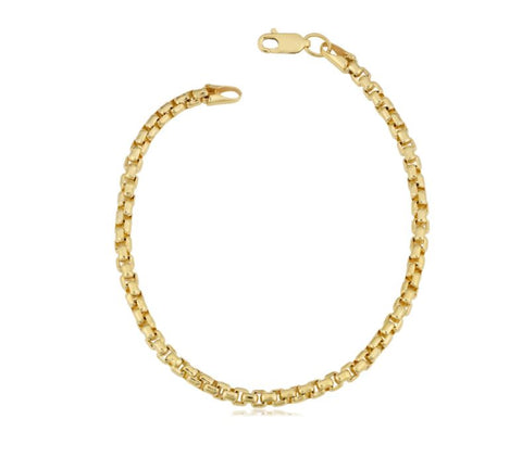 14k Yellow Gold Filled 3.5-mm Round Box Link Chain Bracelet