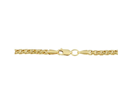 14k Yellow Gold Filled 3.5-mm Round Box Link Chain Bracelet