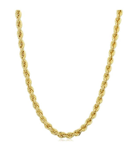 14k Yellow Gold Filled Men's 3.2-mm Rope Chain Necklace