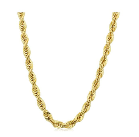 14k Yellow Gold Filled Men's 4.2mm Rope Chain Necklace