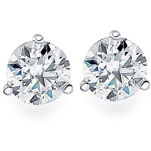 1.50Ct Round Brilliant Cut Natural Quality Diamond Stud Earrings in 14K Gold Martini Setting