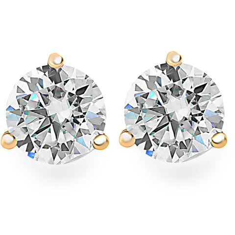.85Ct Round Brilliant Cut Natural Diamond Stud Earrings In 14K Gold