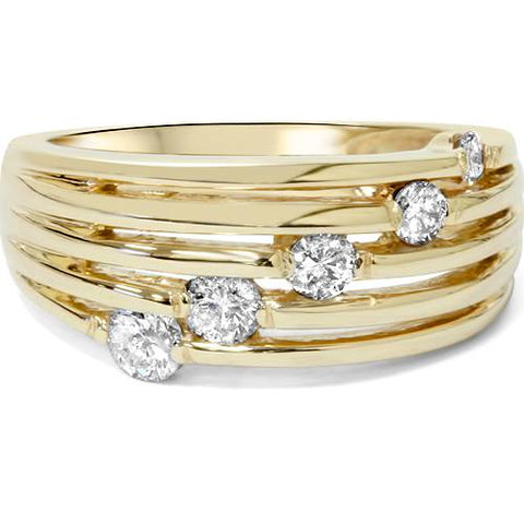 14k Gold 1/2ct Fancy Womens Right Hand Diamond Ring