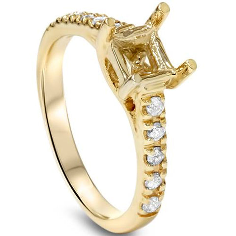 Diamond Semi Mount Engagement Setting Mounting Gold Ring