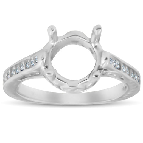 1/3ct Vintage 14K White Gold Diamond Engagement Ring Setting