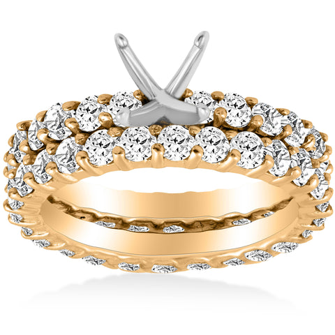 3ct Diamond Eternity Wedding Engagement Ring Setting
