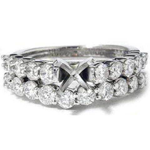 White Gold 1 1/2ct G SI Diamond Engagement Wedding Ring Set