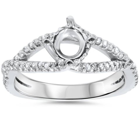 3/8ct 14K White Gold Diamond Engagement Ring Semi Mount