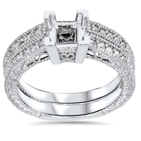 1/4ct Princess Cut Diamond Engagement Ring Setting 14K