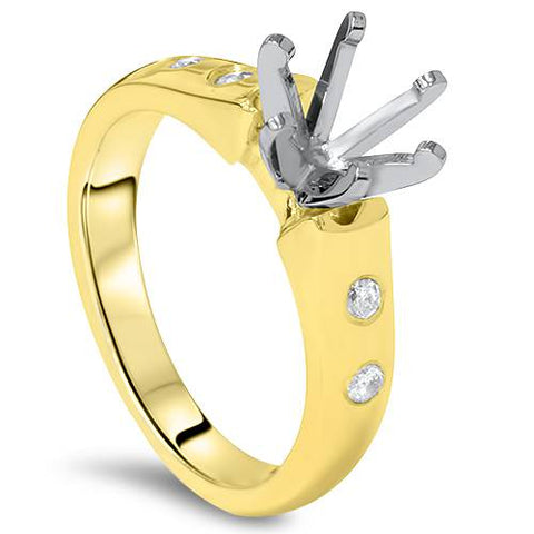 Diamond Cathedral Semi Mount Engagement ring Solid 14K Gold Setting