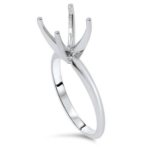 Four Prong Solitaire Engagement Ring Setting 14K White Gold