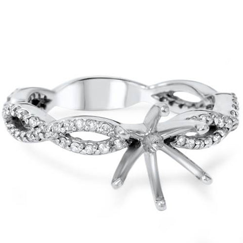 3/8ct Diamond Infinity Engagement Ring Setting 14K White Gold