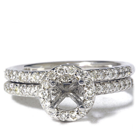 1/2ct Diamond Mount Engagement Matching Ring Setting