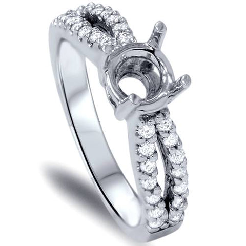 3/8ct Diamond Engagement Ring Semi Mount 14K White Gold