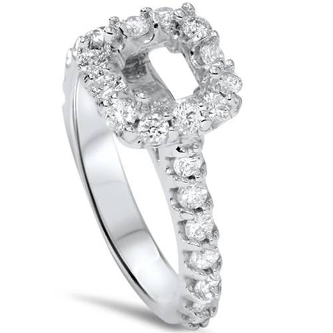 1/2ct Princess Cut Engagement Diamond Ring Setting 14K White Gold