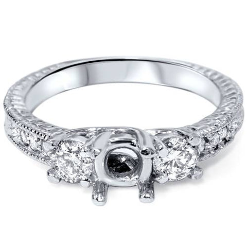 Semi Mount Diamond Engagement Ring Setting 14K Mount